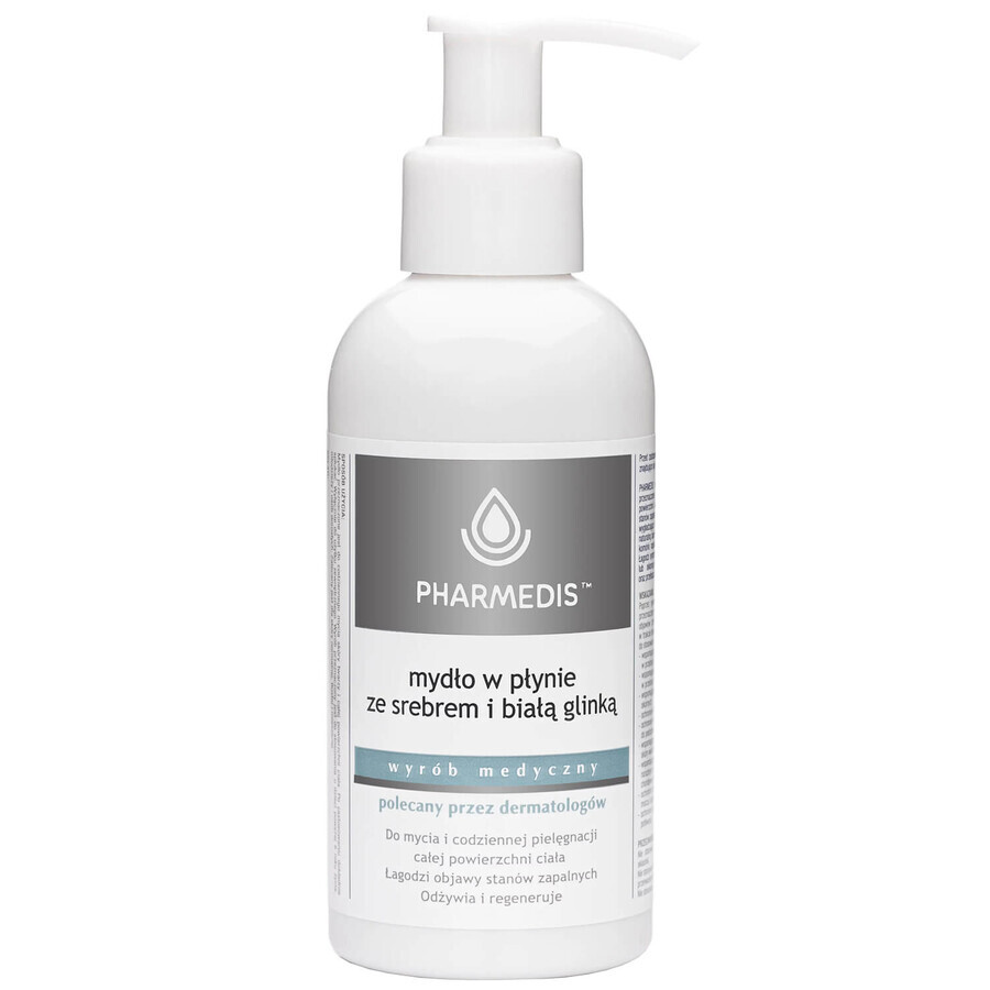 Pharmedis, sapone liquido con argento e argilla bianca, 150 ml