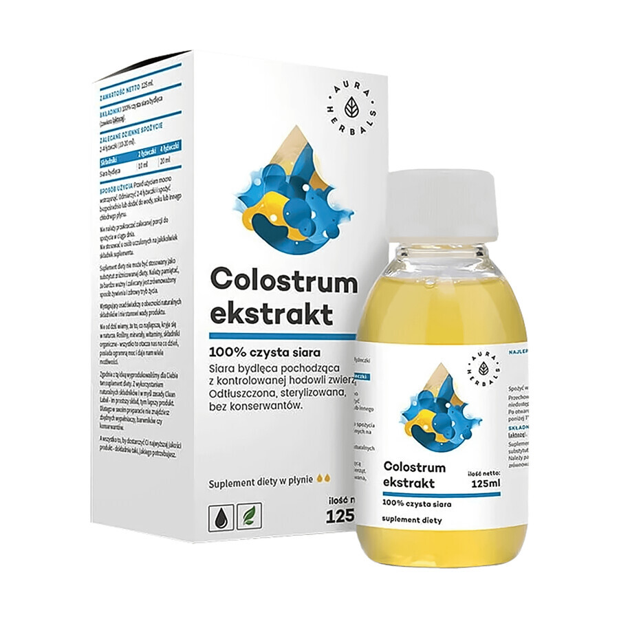 Winkel op Aura Herbals, Colostrum extract 100%, zuiver rundercolostrum, 125 ml Aura Herbals, Colostrum extract 100%, zuiver rundercolostrum, 125 ml