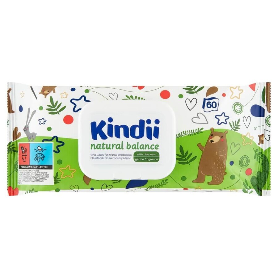 Shop Kindii Natural Balance, Feuchttücher für Säuglinge und Kinder, 60 Stück Kindii Natural Balance, Feuchttücher für Säuglinge und Kinder, 60 Stück