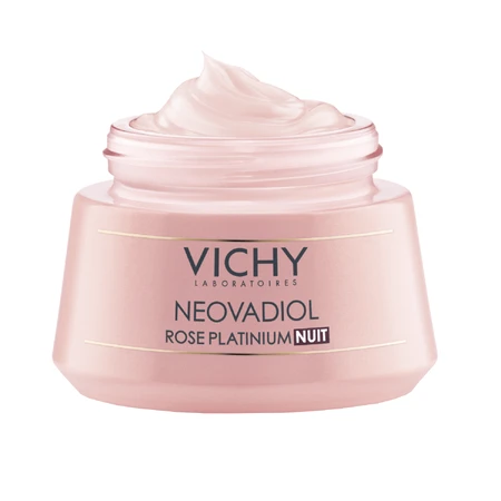 Vichy Neovadiol Rose Platinium, crema facial de rosas revitalizante y reafirmante para pieles maduras de noche, 50 ml