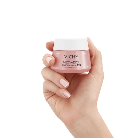 Vichy Neovadiol Rose Platinium, crema facial de rosas revitalizante y reafirmante para pieles maduras de noche, 50 ml