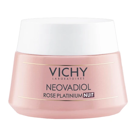 Vichy Neovadiol Rose Platinium, crema facial de rosas revitalizante y reafirmante para pieles maduras de noche, 50 ml