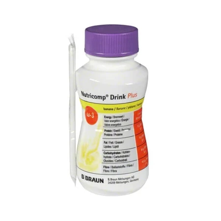 Nutricomp Drink Plus, Nährstoffpräparat, Geschmacksrichtung Banane, 4 x 200 ml