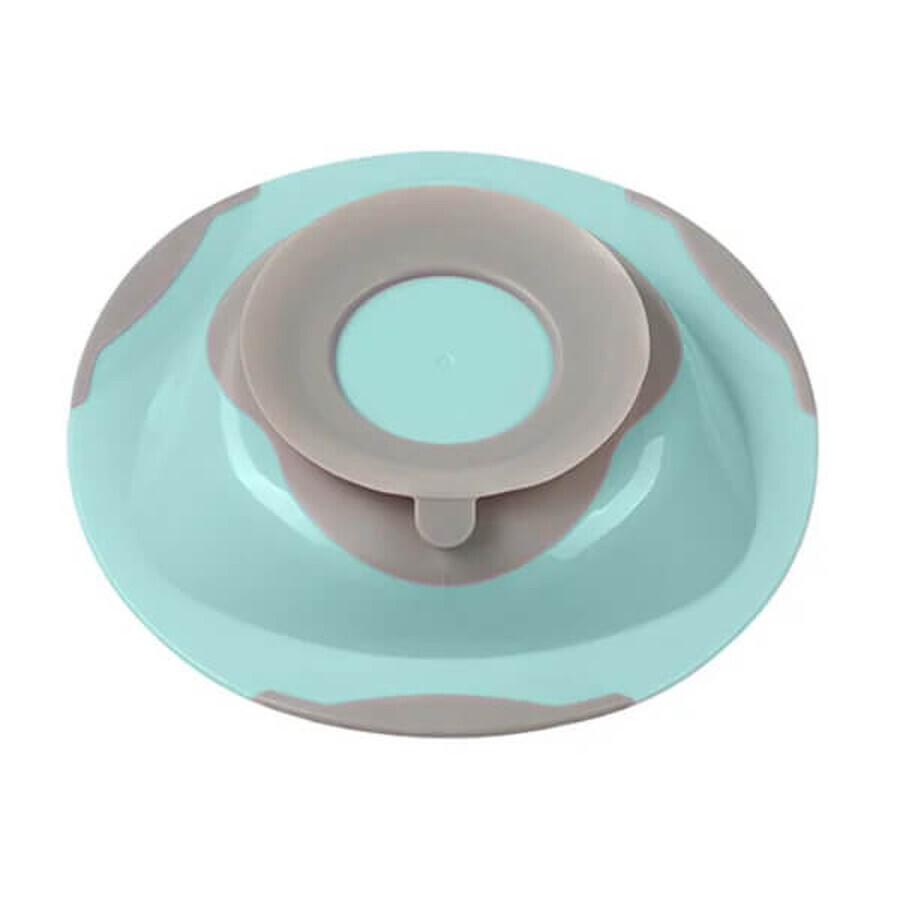 BabyOno, plato para bebés y niños pequeños con ventosa, menta, 1 ud.