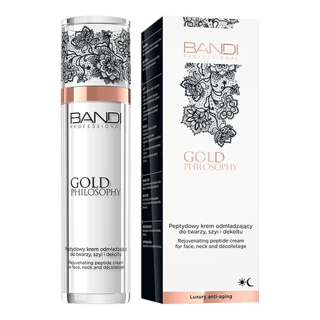 Bandi Gold Philosophy, crema rejuvenecedora con péptidos para rostro, cuello y escote, 50 ml