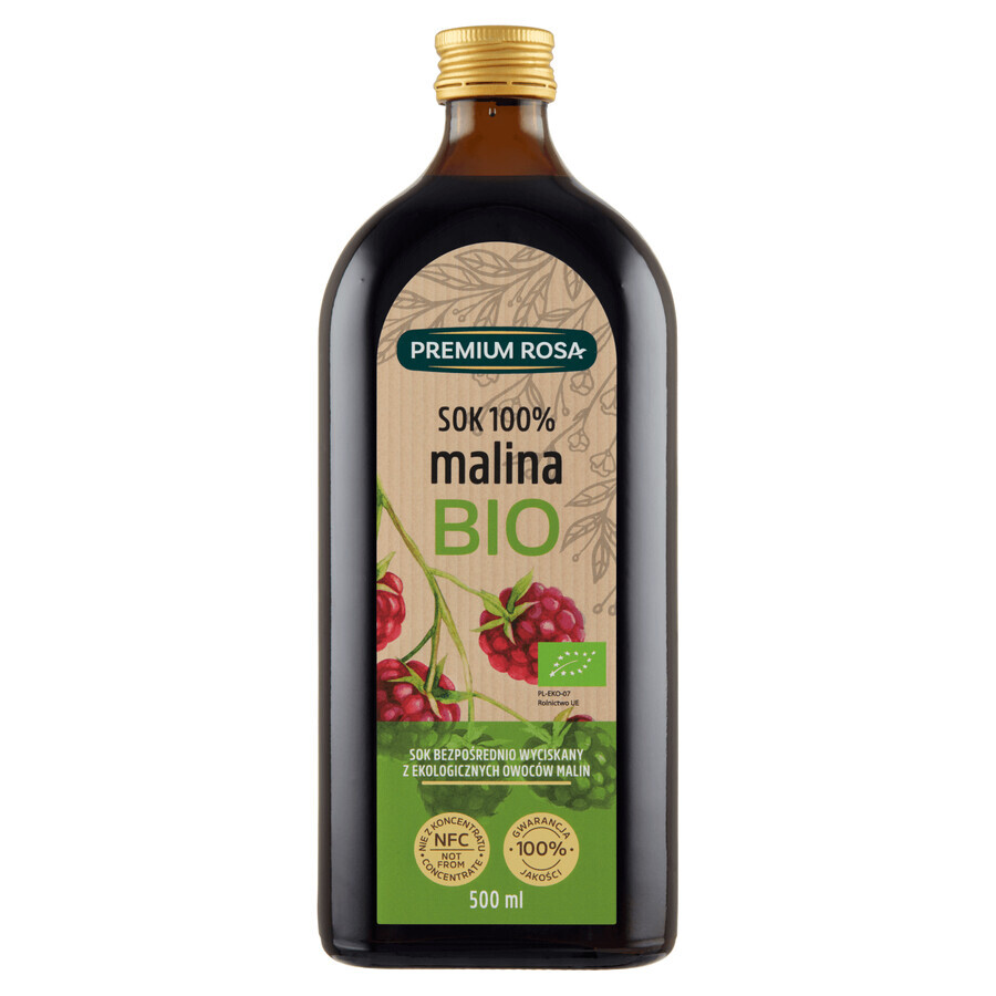 Cumpără Premium Rosa Raspberry, 100% suc de fructe organic, 500 ml Premium Rosa Raspberry, 100% suc de fructe organic, 500 ml
