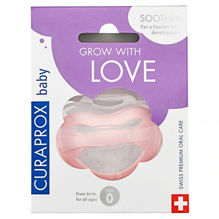 Curaprox Baby siliconen fopspeen, roze, maat 0