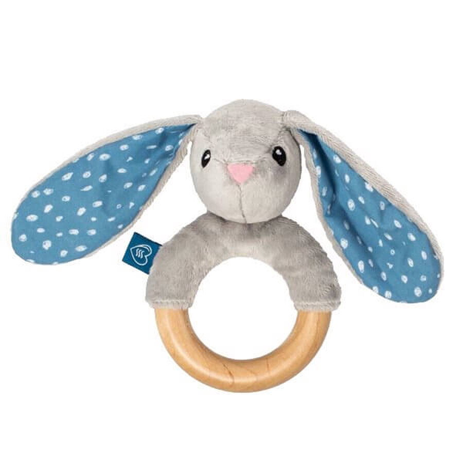 Whisbear, jouet de dentition en bois, lapin gris, après 3 mois, 1 pièce Whisbear, jouet de dentition en bois, lapin gris, après 3 mois, 1 pièce