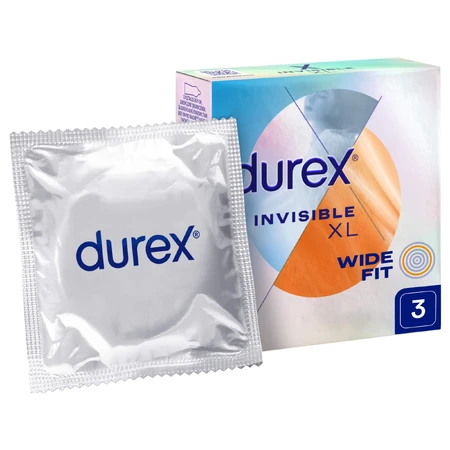 Durex Invisible XL, extradünne, erweiterte Kondome, 3 Stück