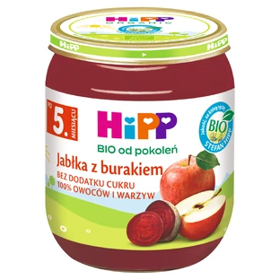 Plato HiPP Bio, manzana y remolacha, después de 5 meses, 125 g