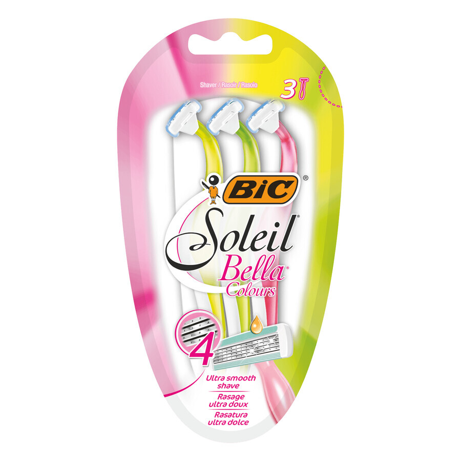 Boutique BIC Soleil Bella Colours, rasoir pour femmes, 4 lames, 3 pièces BIC Soleil Bella Colours, rasoir pour femmes, 4 lames, 3 pièces