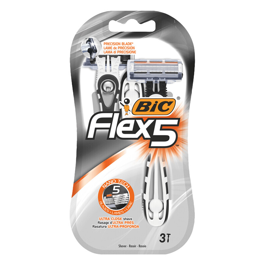Boutique BIC Flex 5, rasoir pour homme, 5 lames, jetable, 3 pièces BIC Flex 5, rasoir pour homme, 5 lames, jetable, 3 pièces