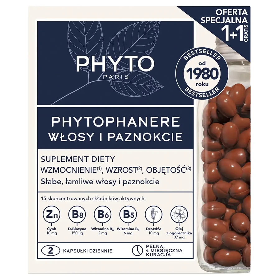 Phyto Phytophanere set, haar- en nagelversterkende capsules, 2 x 120 capsules