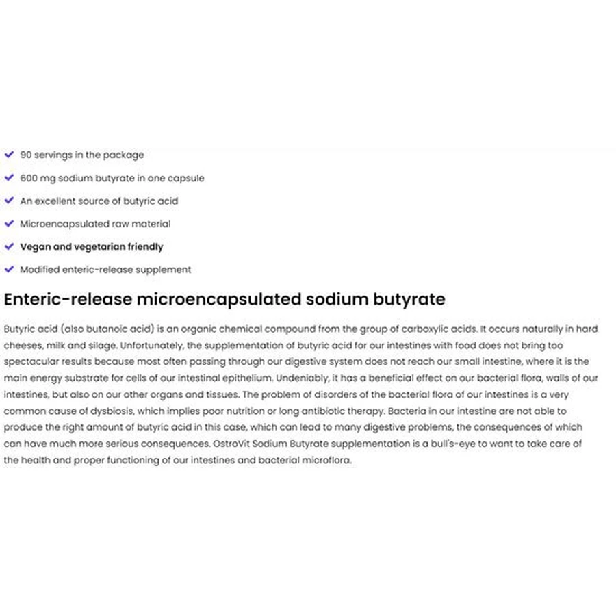 Sodium Butyrate, 90 capsule, Ostrovit