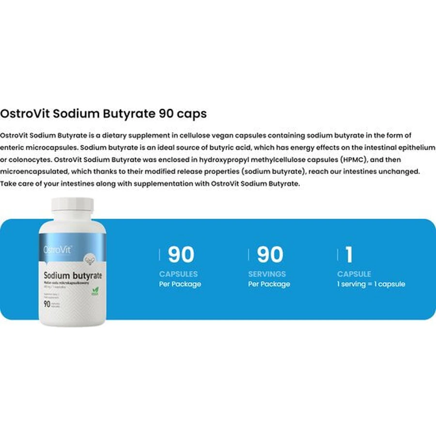 Sodium Butyrate, 90 capsule, Ostrovit