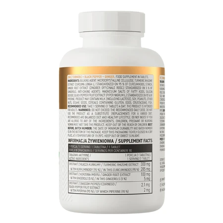 OstroVit Kurkuma + Schwarzer Pfeffer + Ingwer, 90 Tabletten