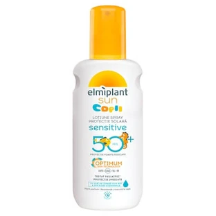 Loción infantil en spray con alta protección solar Sensitive SPF 50 Optimum Sun, 200 ml, Elmiplant