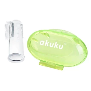 AKUKU, cepillo de dedos de silicona, verde, A0264, 1 pieza