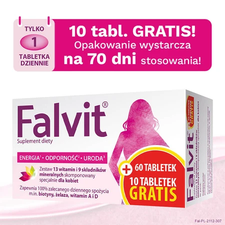 Falvit, 60 comprimidos + 10 comprimidos de regalo