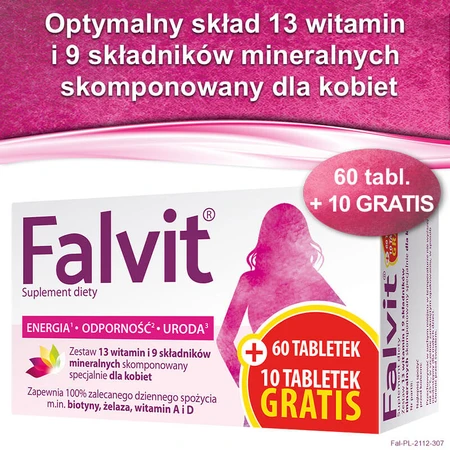 Falvit, 60 comprimidos + 10 comprimidos de regalo