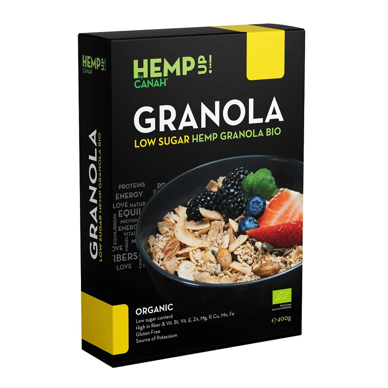 Low Sugar Hemp Granola Organic, 400 grams, Canah