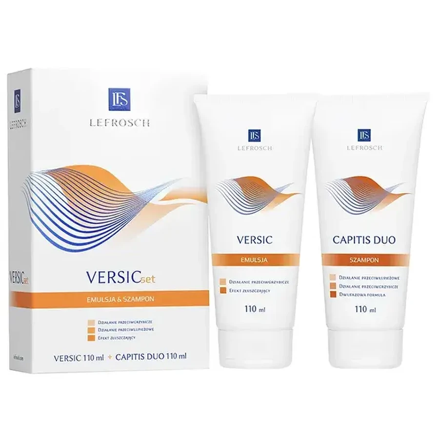 Lefrosch VersicSet, émulsion, 110 ml + Capitis Duo, shampooing antipelliculaire, 110 ml
