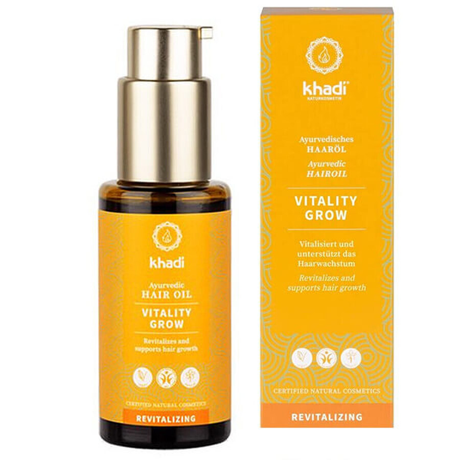 Cumpără Khadi Vitality Grow, ulei de stimulare a creșterii părului, 50 ml Khadi Vitality Grow, ulei de stimulare a creșterii părului, 50 ml