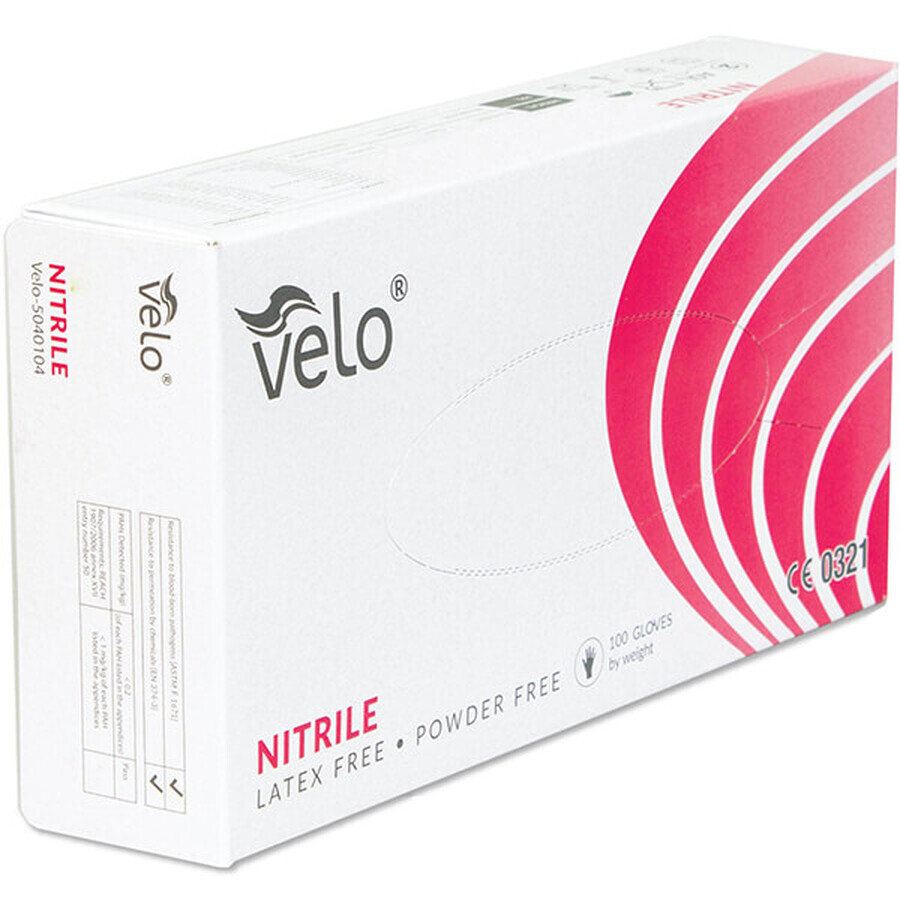 Velo, guantes de nitrilo, no estériles, sin polvo, talla XL, 100 unidades