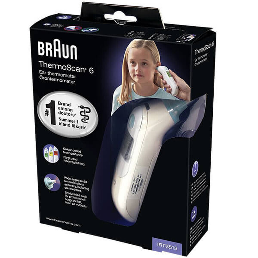 Braun ThermoScan 6 IRT6515, thermomètre auriculaire avec précision de l'âge