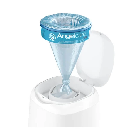 Angelcare, Poubelle à couches classique, blanche, 1 pièce + recharge, 3 pièces