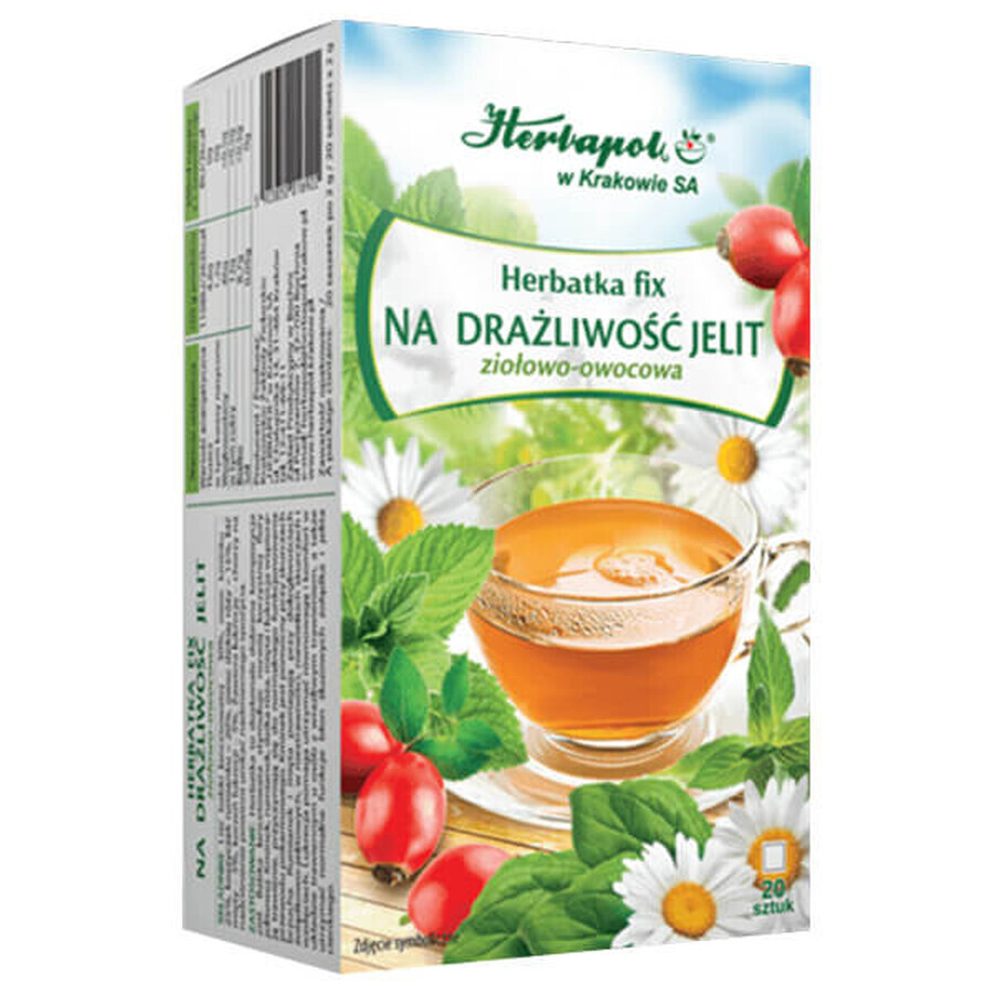 Boutique Herbapol Na Drażliwość Jelit, tisane fixe aux herbes et aux fruits, 2 g x 20 sachets Herbapol Na Drażliwość Jelit, tisane fixe aux herbes et aux fruits, 2 g x 20 sachets