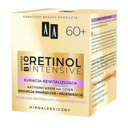 AA Retinol Intensive 60+, crème de jour active, réduction des rides + régénération, 50 ml