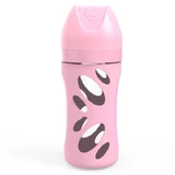 Twistshake Anti-colic bottle, glass, with M medium flow silicone teat, pink, from 2 months, 260 ml