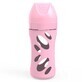 Twistshake Anti-colic bottle, glass, with M medium flow silicone teat, pink, from 2 months, 260 ml