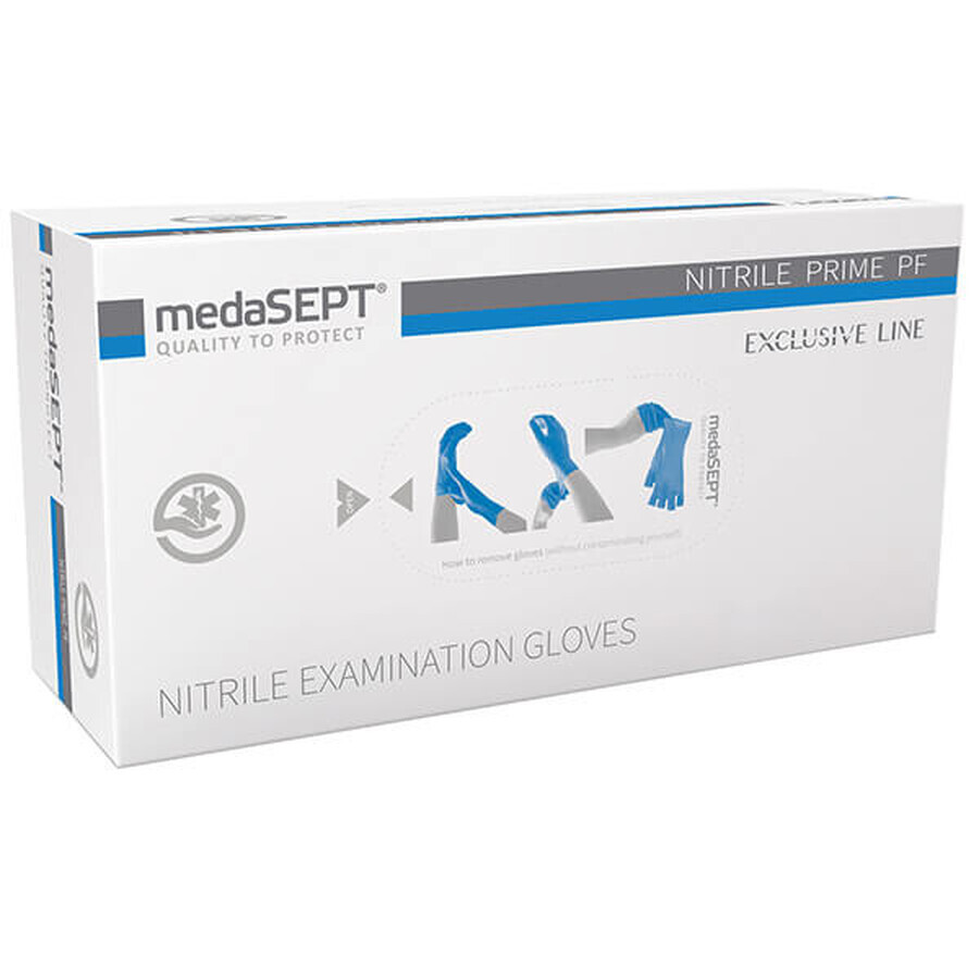 Medasept, guanti in nitrile, non sterili, senza polvere, blu, taglia S, 100 pezzi