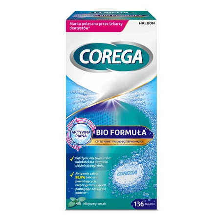 Corega Tabs Bio Formula, Prothesenreinigungstabletten, 136 Tabletten