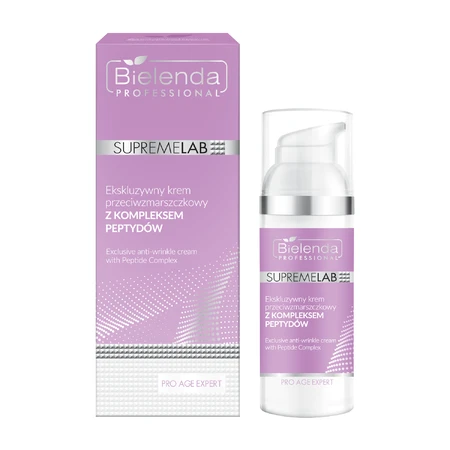 Bielenda Professional SupremeLAB Pro Age Expert, crème anti-rides exclusive pour le visage avec complexe de peptides, 50 ml