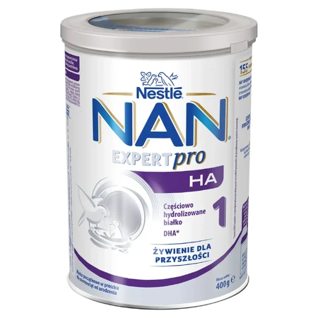 Nestlé NAN Expertpro HA 1, leche infantil hipoalergénica para bebés desde el nacimiento, 400 g