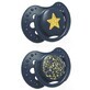 Lovi Stardust, t&#233;tine, silicone, dynamique, bleu, 6-18 mois, 2 pi&#232;ces