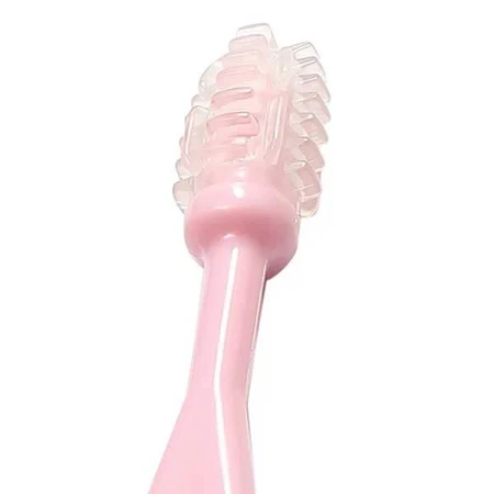 BabyOno, brosses à dents pour bébés et enfants, 550/01, rose, 3 pièces