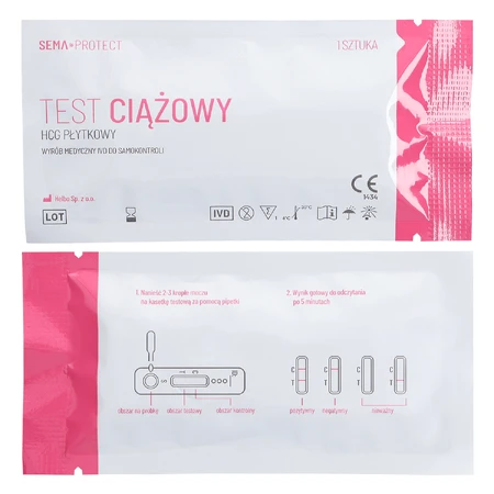 SEMA Protect, Thrombozyten-hCG-Schwangerschaftstest, super sensitiv 10 mlU/ml, 1 Stück