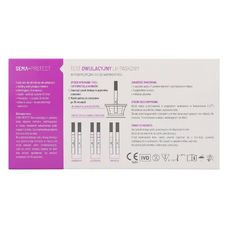 SEMA Protect, LH-Ovulationsstreifentest, empfindlich 25 mIU/ml, 5 Einheiten