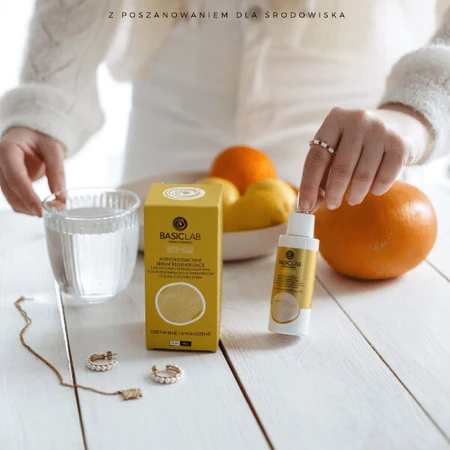 BasicLab Esteticus, sérum regenerador antioxidante con vitamina C 6%, nutrición y alisado, 30 ml