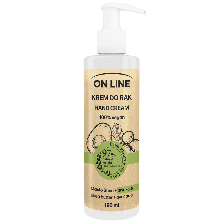 Winkel op On Line From Plants With Love, handcrème, karitéboter en avocado, 190 ml On Line From Plants With Love, handcrème, karitéboter en avocado, 190 ml