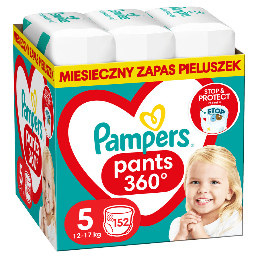 Pampers Pants, scutece, Junior, mărimea 5, 12-17 kg, 152 bucăți