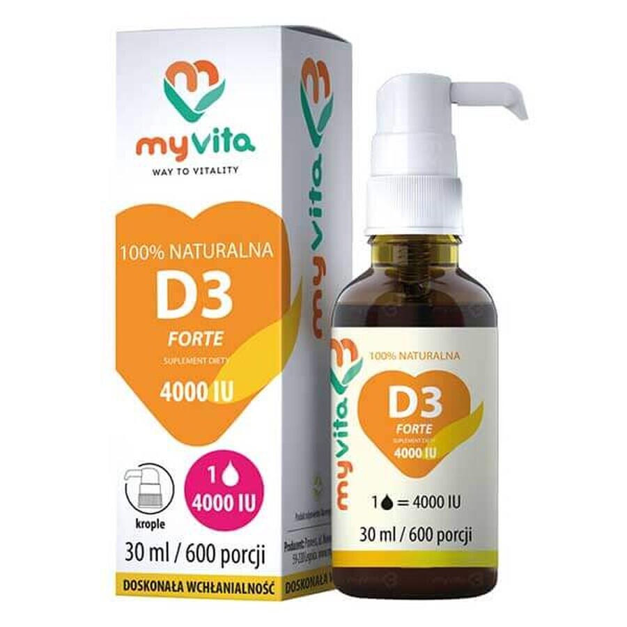 Boutique MyVita Vitamine D3 4000 UI Forte, gouttes, 30 ml MyVita Vitamine D3 4000 UI Forte, gouttes, 30 ml