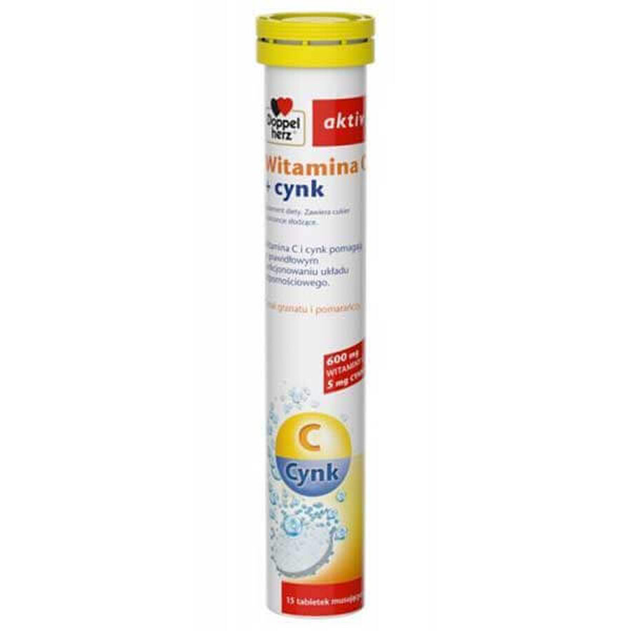 Buy Doppelherz aktiv Vitamin C + zinc, 15 effervescent tablets Doppelherz aktiv Vitamin C + zinc, 15 effervescent tablets