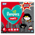Pampers Pants, pañales, Liga de la Justicia, talla 6, 15+ kg, 60 uds. Pampers Pants, pañales, Liga de la Justicia, talla 6, 15+ kg, 60 uds.