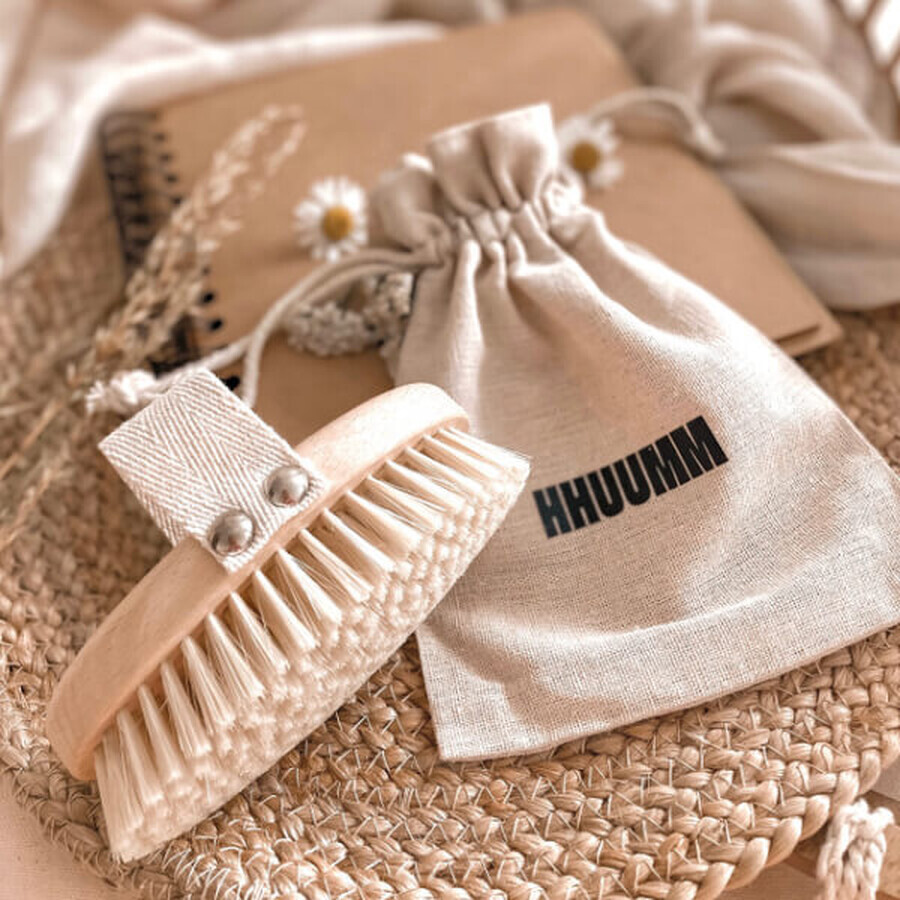 Hhuumm, brosse de massage et de lavage du corps, fibre douce, courte Hhuumm, brosse de massage et de lavage du corps, fibre douce, courte