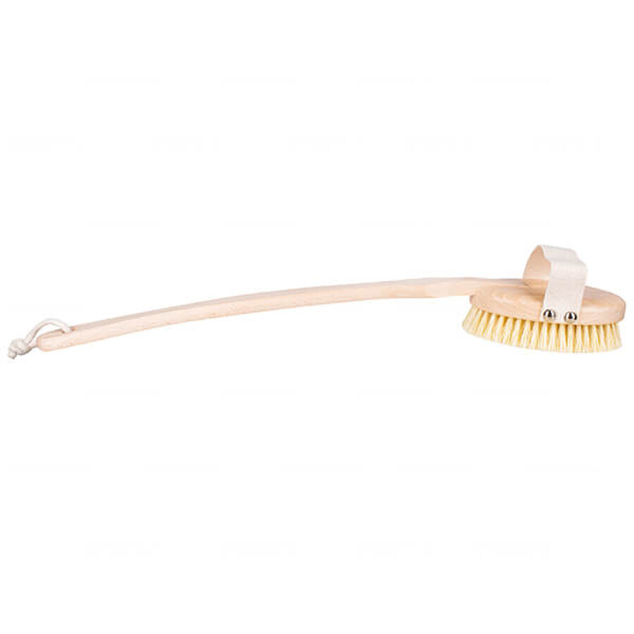 Hhuumm, cepillo de masaje y lavado corporal, tampico de fibra dura, con palo Hhuumm, cepillo de masaje y lavado corporal, tampico de fibra dura, con palo